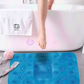 Массажный коврик квадратный в ванну MASSAGE BAETH MAT голубой/1646/205