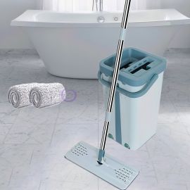 Лентяйка швабра Cleaner 360 с отжимом Spin Mop и ведром 7 л Бирюзовое/AMN