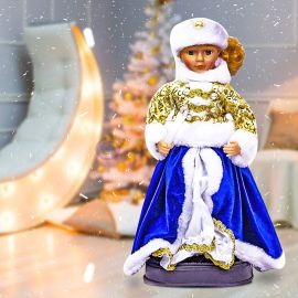 Новогодняя игрушка Снегурочка в шубе поющая песни с музыкой (№2)