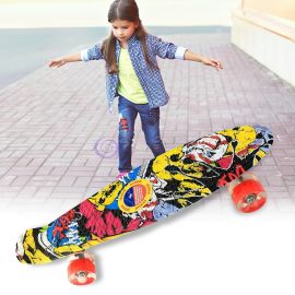Скейт Пенни борд Best Board 24, светящиеся колеса PU, Граффити-джокер/HA-713