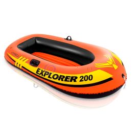 Полутораместная надувная лодка Intex 58330 Explorer 200, 185 х 94 см. 2-х камерная (М+)