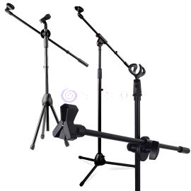 Универсальная регулируемая двойная стойка-держатель для телефона/микрофона MIC Stand "Журавель" 1,87м
