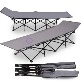 Универсальный раскладной шезлонг для отдыха в саду и на пляже 68см х 190см Серый (626)