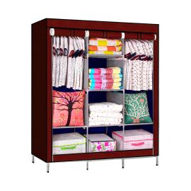 Большой каркасный шкаф, тканевый шкаф Storage Wardrobe 88130 Бордовый (N-14)