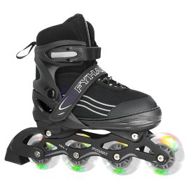 Дитячі ролики з регульованим розміром на 4 розміри колеса з підсвіткою 102 S 31-34 Чорний (4381)