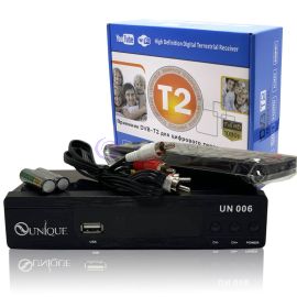 Цифровой ТВ-тюнер DVB-T2 UNIQUE U006 с функцией IPTV, YouTube и поддержкой записи (YAB)